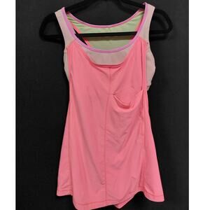 Lululemon logo Pink Tank Top Solid Knit Sleeveless Women Size 6